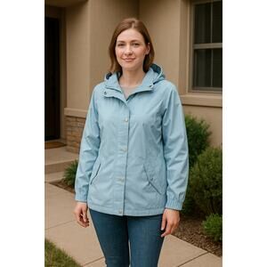 Mackintosh New England Womens Hooded Rain Jacket Blue Size M